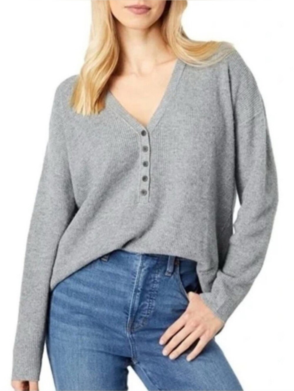 Madewell Wool Blend Asherton Waffle Henley Sweater Size XL